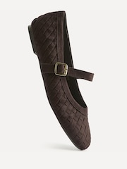 Brązowy zamszowy - Linzi Index Woven Mary Jane Shoes - Obraz 5 z 6