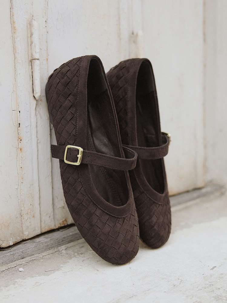 Brązowy zamszowy - Linzi Index Woven Mary Jane Shoes - Obraz 6 z 6 Brązowy zamszowy - Linzi Index Woven Mary Jane Shoes - Obraz 6 z 6