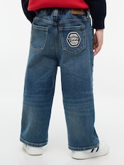 Tommy Hilfiger Blue Graphic Elasticated Waist Wide Leg Jeans - Image 2 of 7