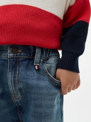 Tommy Hilfiger Blue Graphic Elasticated Waist Wide Leg Jeans - Image 3 of 7
