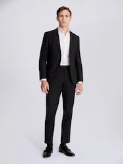 MOSS Black Slim Stretch Suit: Jacket - Image 4 of 6