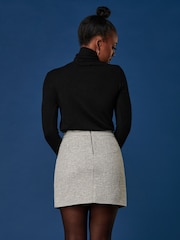 Jolie Moi Grey Contrast A-line Tweed Skirt - Image 3 of 6