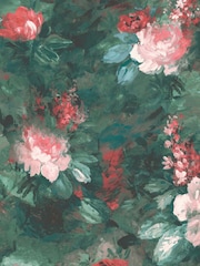 Woodchip & Magnolia Green Ava Marika Wallpaper - Image 3 of 4