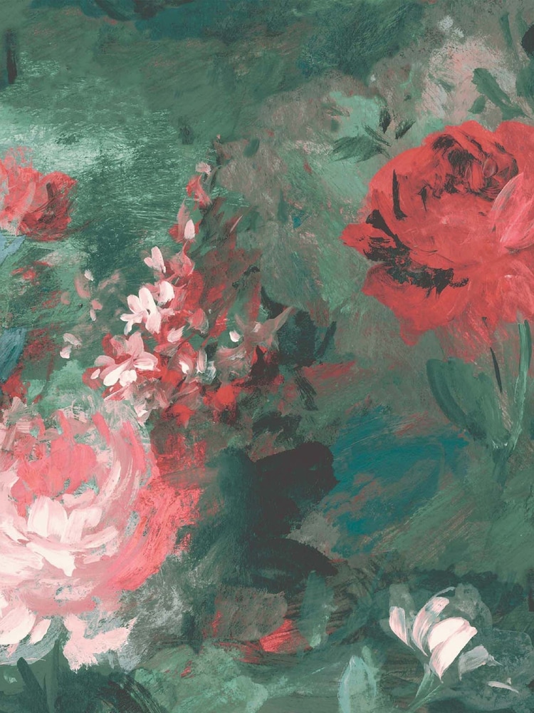 Woodchip & Magnolia Green Ava Marika Wallpaper - Image 4 of 4