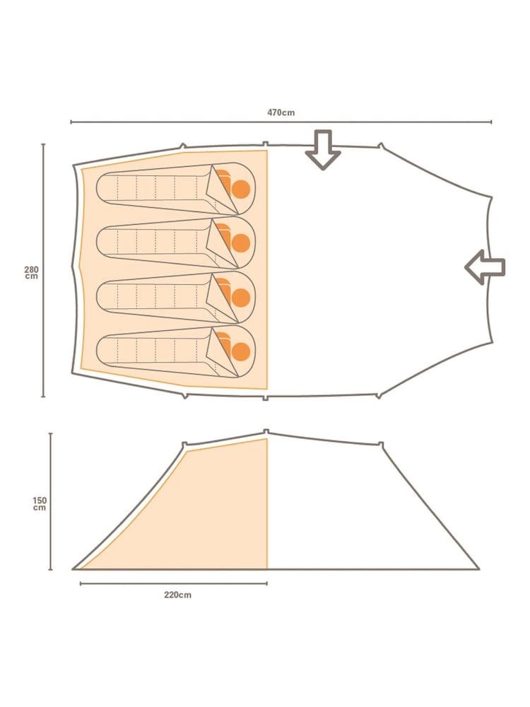 Regatta Green Vester 4 Man Tunnel Tent - Image 2 of 2 Regatta Green Vester 4 Man Tunnel Tent - Image 2 of 2