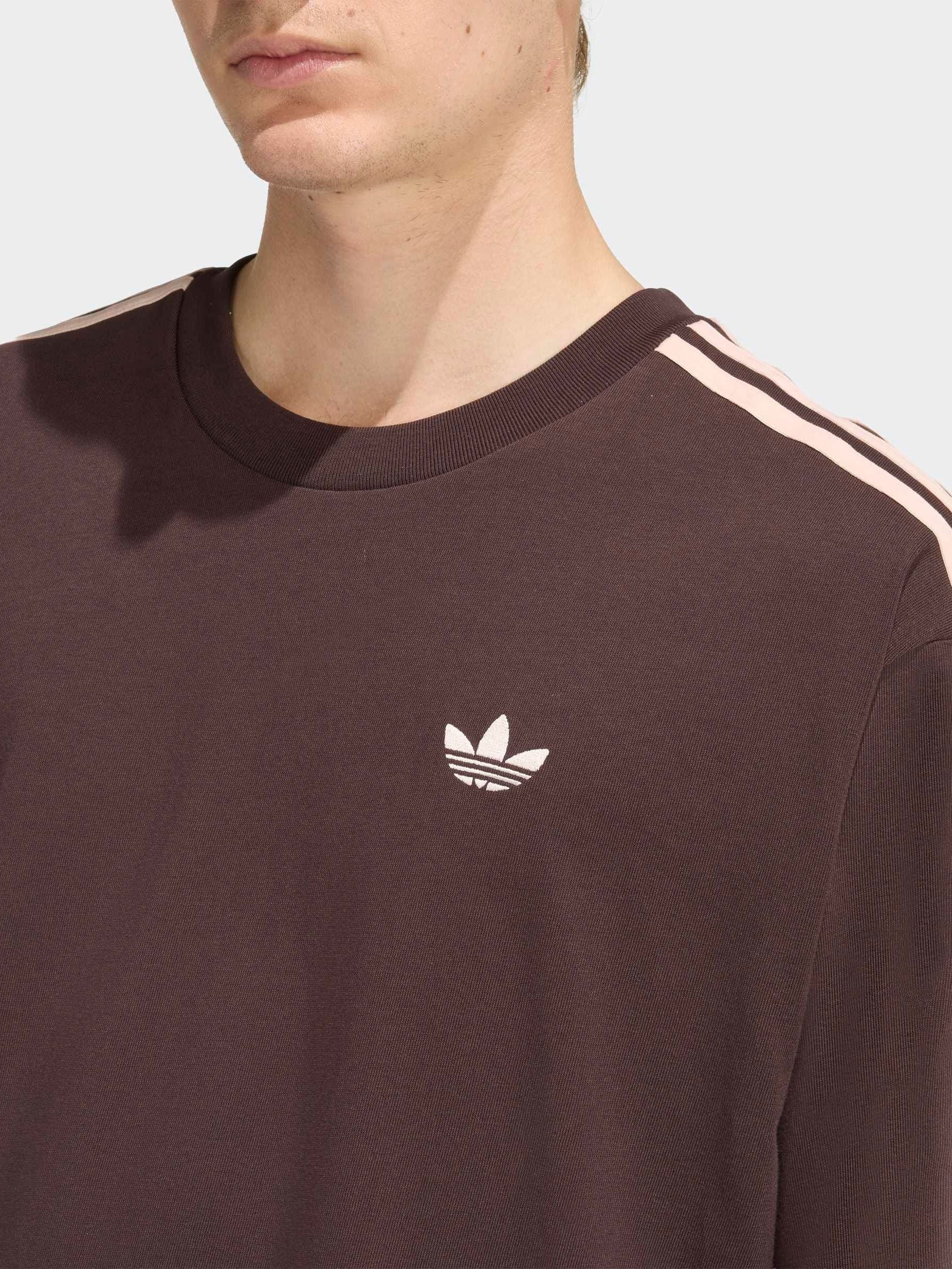 Buy adidas Originals Brown Adicolor 3-Stripes Oversized T-Shirt