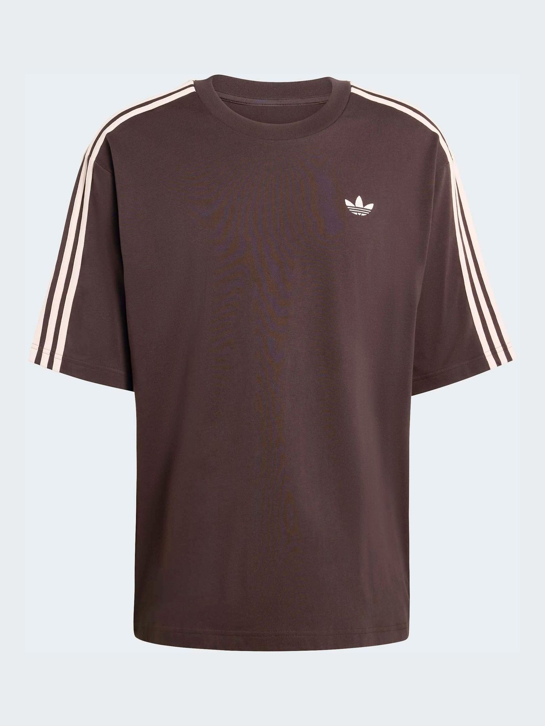 Buy adidas Originals Brown Adicolor 3-Stripes Oversized T-Shirt