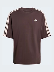 adidas Originals Brown Adicolor 3-Stripes Oversized T-Shirt - Image 6 of 6