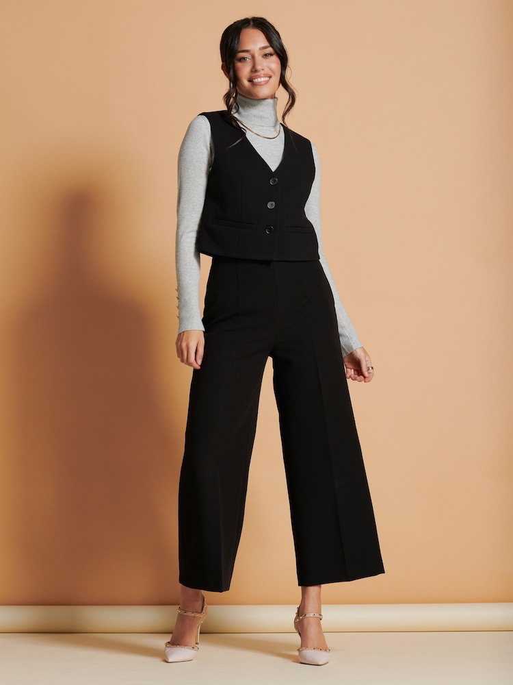 Jolie Moi Black Tailored Waistcoat - Image 1 of 6