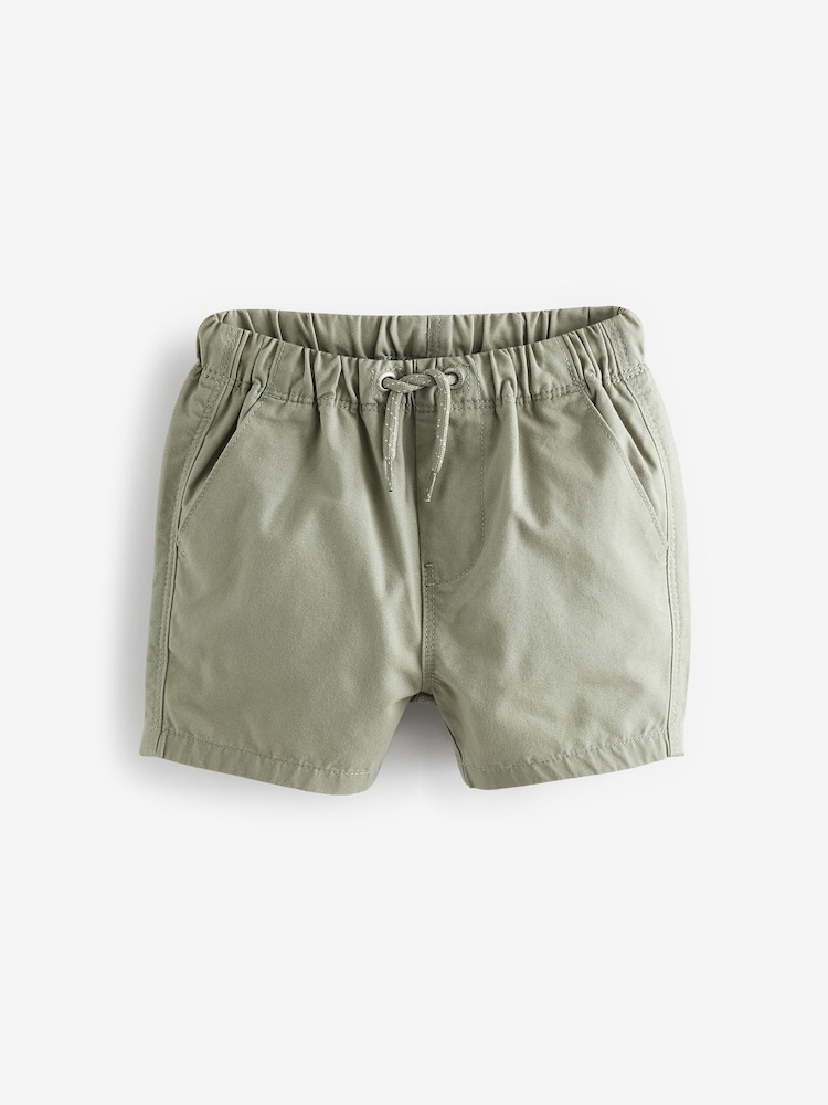 Navy/Tan/Chambray/Sage/Stone/White Pull On Shorts 5 Pack (3mths-7yrs) - Image 2 of 8