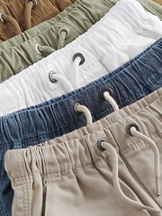 Navy/Tan/Chambray/Sage/Stone/White Pull On Shorts 5 Pack (3mths-7yrs) - Image 8 of 8