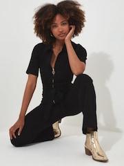 Joe Browns Black Petite Roxie Denim Petite Jumpsuit - Image 1 of 5