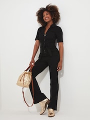 Joe Browns Black Petite Roxie Denim Petite Jumpsuit - Image 3 of 5