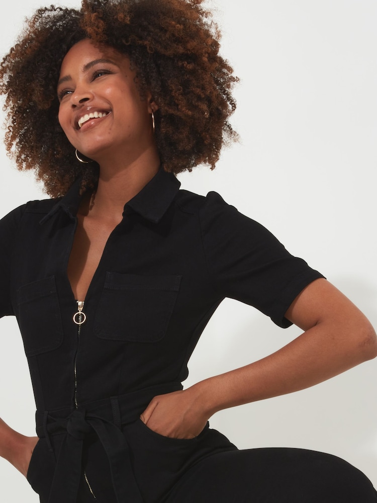 Joe Browns Black Petite Roxie Denim Petite Jumpsuit - Image 4 of 5