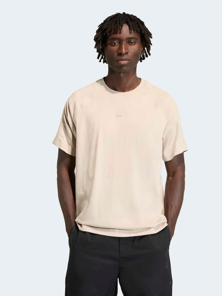 adidas Originals Cream Premium Essentials T-Shirt - Image 1 of 6 adidas Originals Cream Premium Essentials T-Shirt - Image 1 of 6