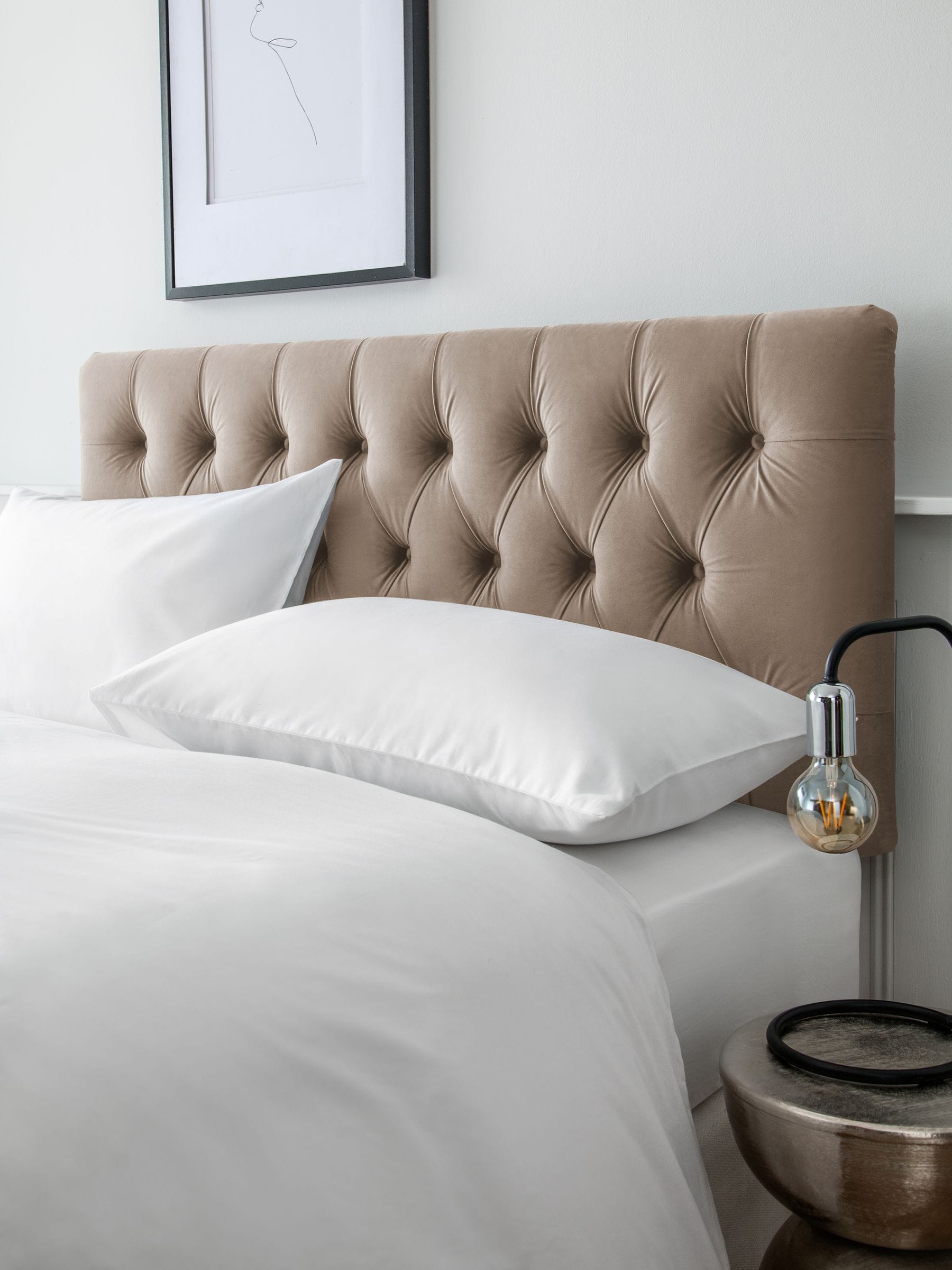 Buy Opulent Velvet Natural Pebble Parisian Upholstered Headboard from Next Ireland