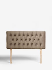 Opulent Velvet Natural Pebble Parisian Upholstered Headboard - Image 2 of 6