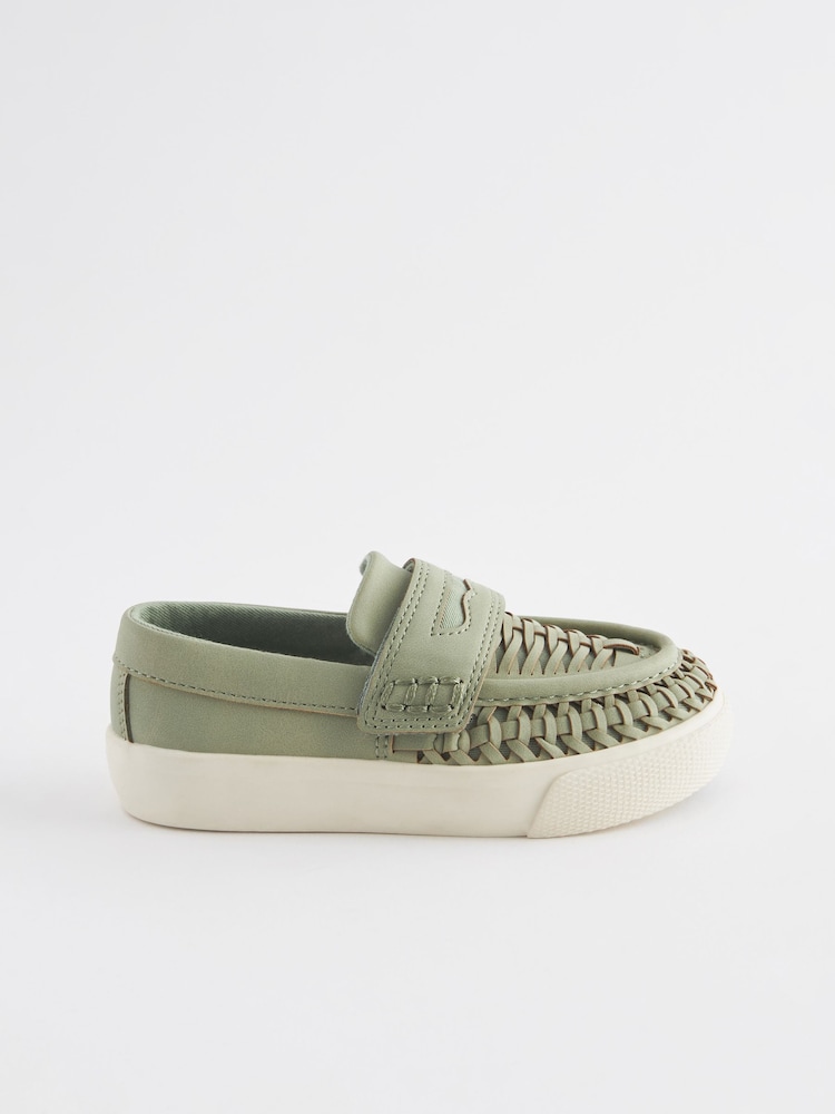Sage Green Standard Fit (F) Woven Loafers - Image 2 of 5