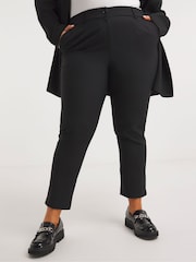 Simply Be Black Value Essentials Stretch Tapered Workwear Trousers - Image 1 of 4