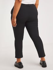 Simply Be Black Value Essentials Stretch Tapered Workwear Trousers - Image 2 of 4