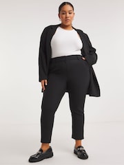 Simply Be Black Value Essentials Stretch Tapered Workwear Trousers - Image 3 of 4