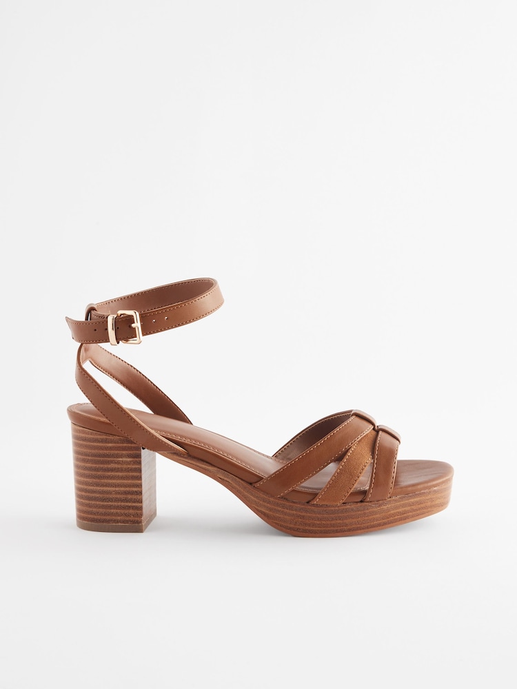 Tan Brown Forever Comfort® Low Platform Heels - Image 3 of 6