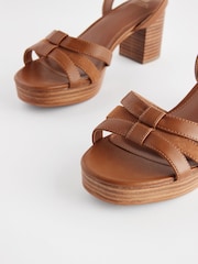 Tan Brown Forever Comfort® Low Platform Heels - Image 5 of 6