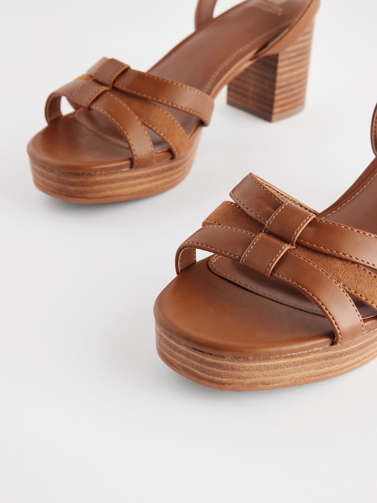 Tan Brown Forever Comfort® Low Platform Heels - Image 5 of 6