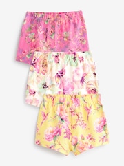 Pink/ Yellow Floral Short Pyjamas 3 Pack (1.5-12yrs) - Image 5 of 12
