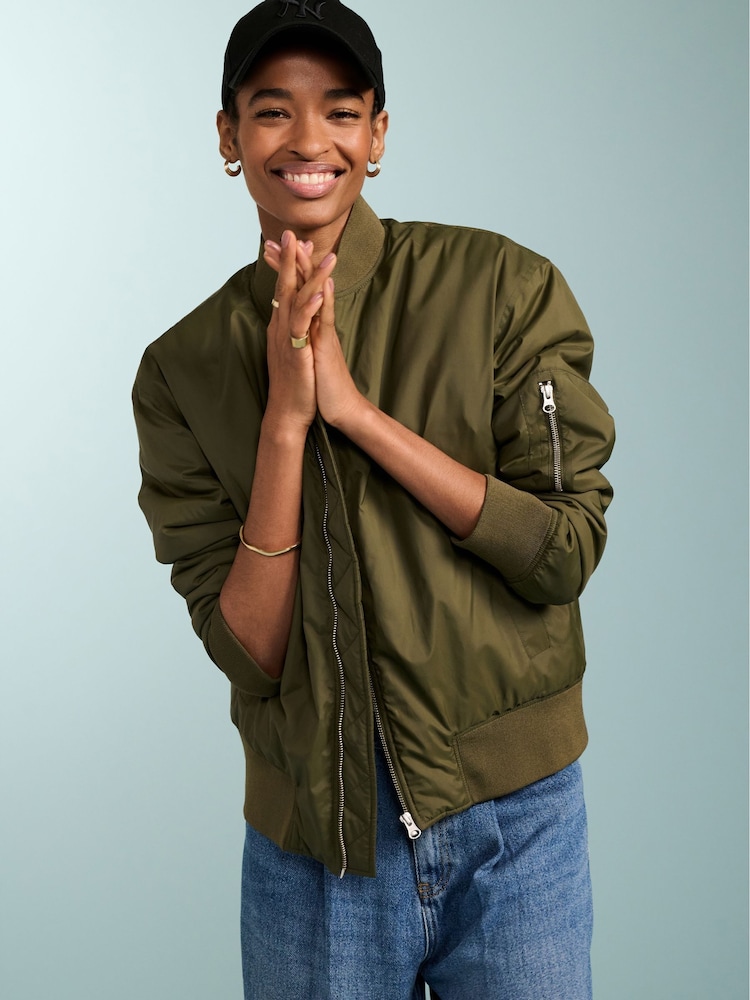 Baukjen Green Tegan Recycled Bomber Jacket - Image 1 of 5