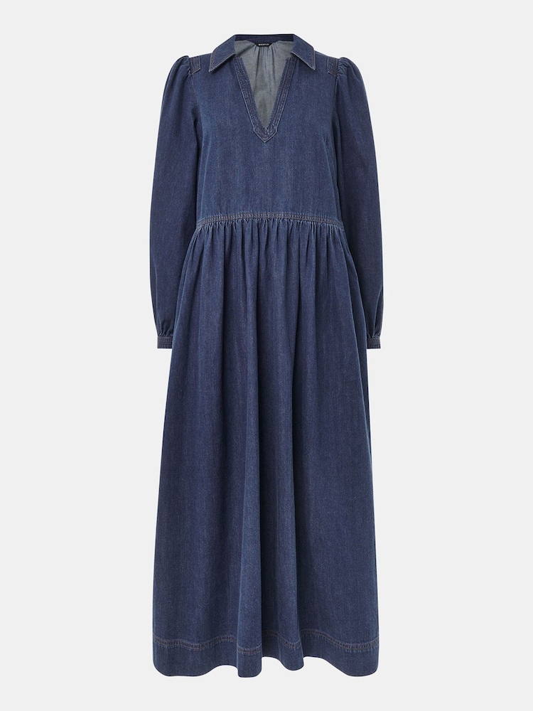 Whistles Blue Rina Trapeze Dress - Image 5 of 5
