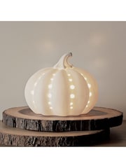 Lights4fun White Ceramic Pumpkin Light - Image 1 of 3