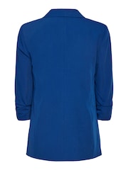PIECES Blue Relaxed Ruched Sleeve Workwear Blazer - Image 5 of 6