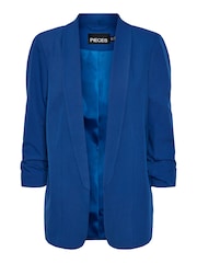 PIECES Blue Relaxed Ruched Sleeve Workwear Blazer - Image 6 of 6