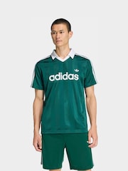 adidas Originals Green Archive Collar Engineered Jersey - Image 1 of 5