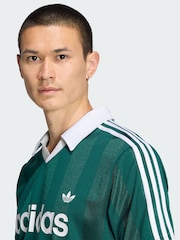adidas Originals Green Archive Collar Engineered Jersey - Image 4 of 5