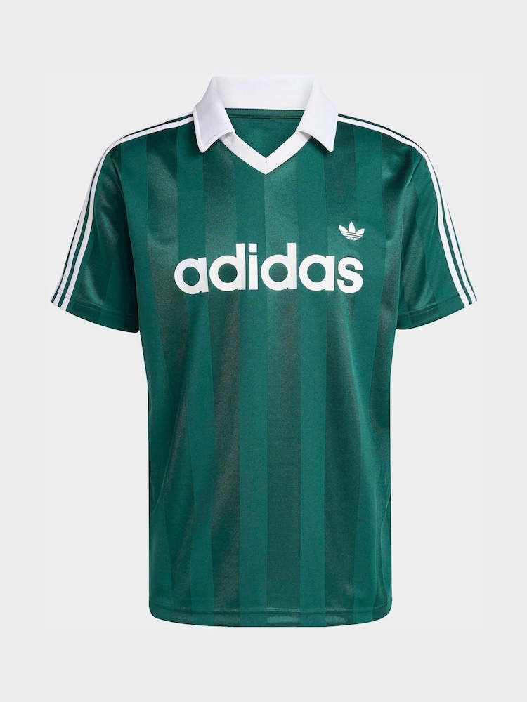 adidas Originals Green Archive Collar Engineered Jersey - Image 5 of 5