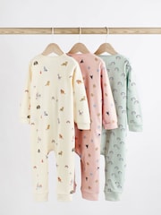 Več Character - dojenček brez stopal Zip 100% Cotton Sleepsuits 3 Pack (0mths-3yrs) - Slika 2 iz 11
