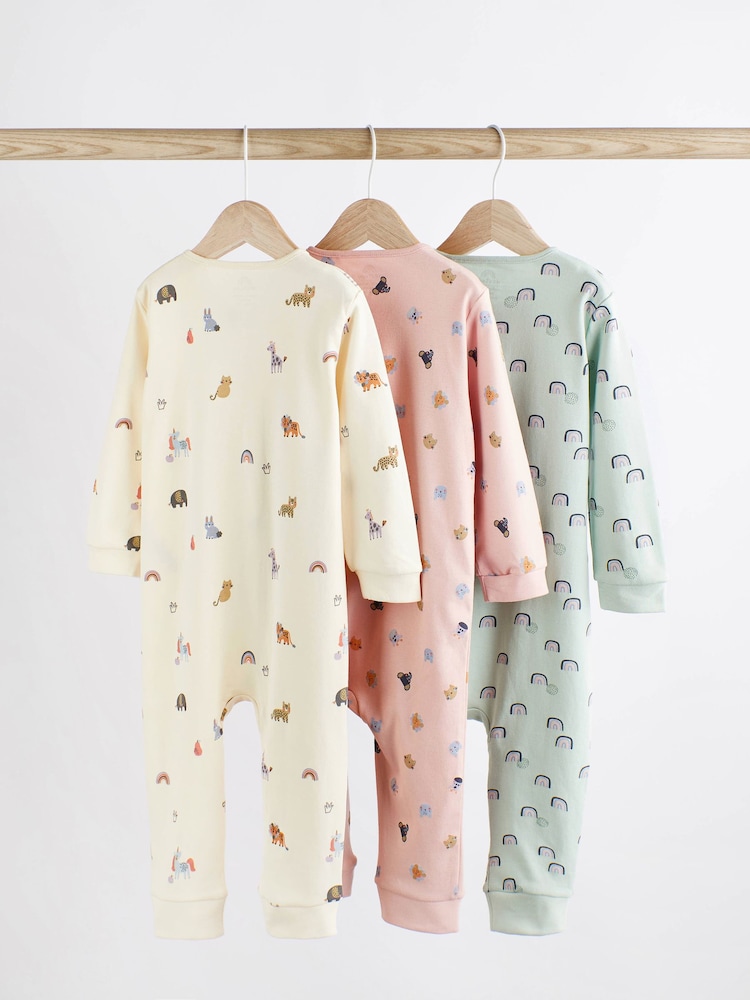 Več Character - dojenček brez stopal Zip 100% Cotton Sleepsuits 3 Pack (0mths-3yrs) - Slika 2 iz 11
