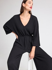 Black Long Sleeve Textured Tunic - Image 3 of 6
