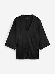 Black Long Sleeve Textured Tunic - Image 5 of 6