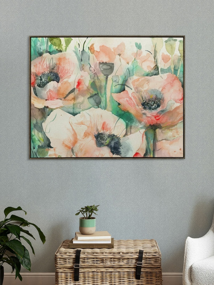 Voyage Grey Papavera Biscay Framed Canvas - Image 1 of 2