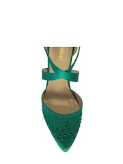 Lotus Green Diamante Pointed Toe Court Shoes - Image 4 of 4