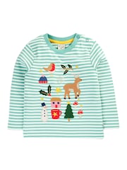 Frugi Blue Christmas Discovery Applique Top - Image 1 of 3