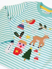 Frugi Blue Christmas Discovery Applique Top - Image 2 of 3