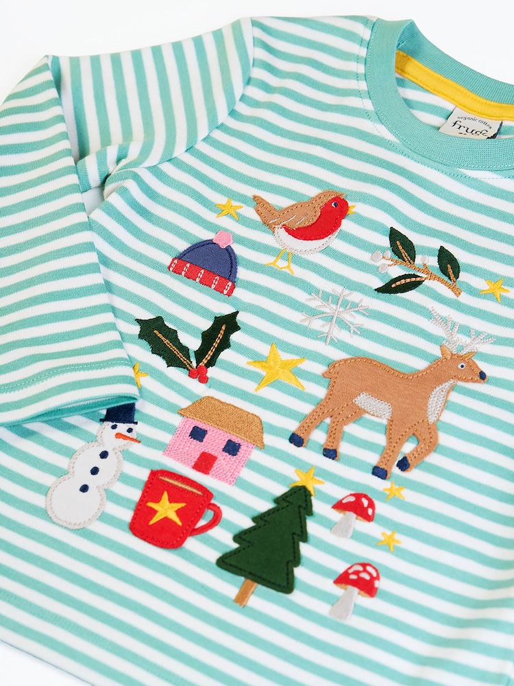 Frugi Blue Christmas Discovery Applique Top - Image 2 of 3