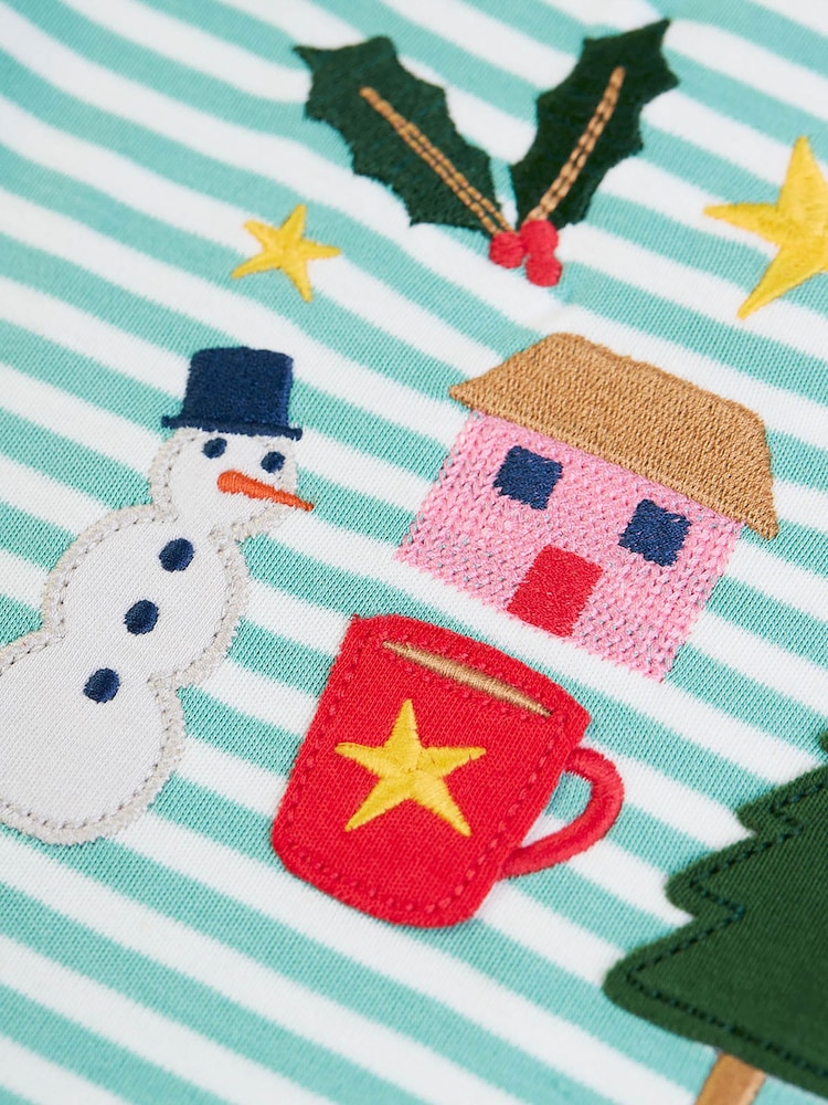 Frugi Blue Christmas Discovery Applique Top - Image 3 of 3