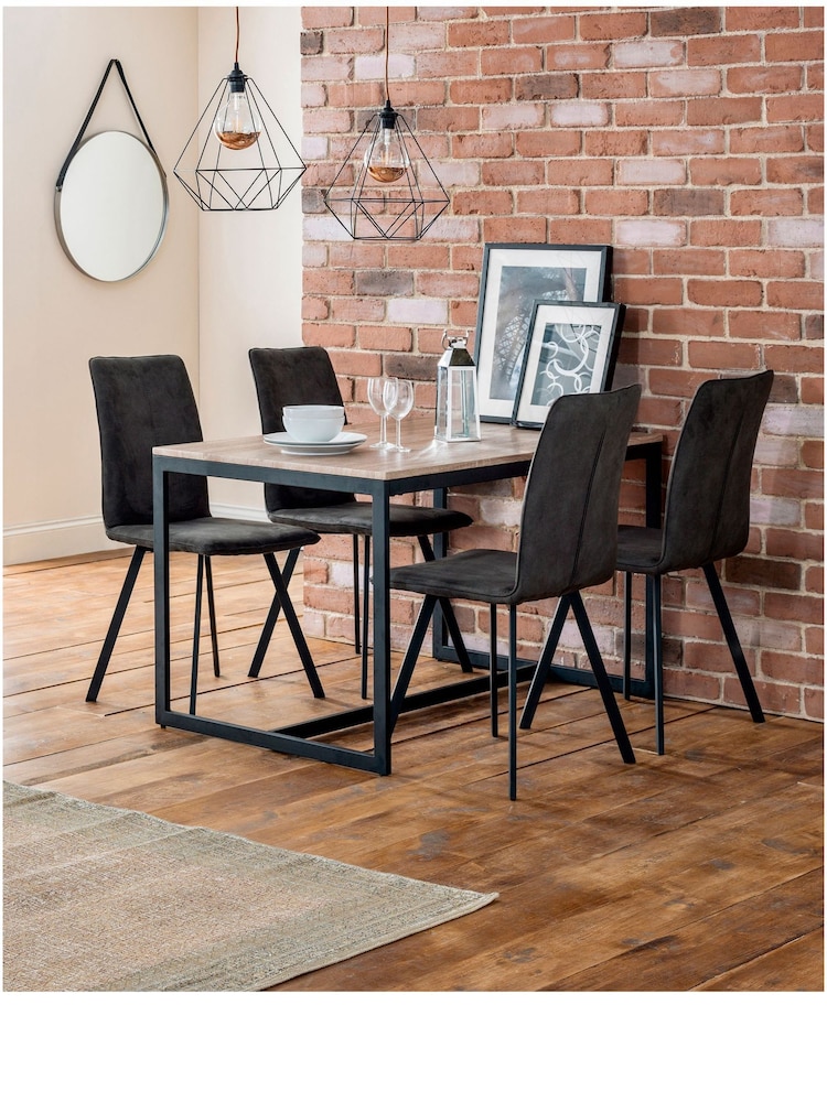 Julian Bowen Set of 2 Charcoal Monroe Dining Chairs - Image 1 of 5