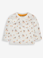JoJo Maman Bébé Marl Brown Duck Boys' Sausage Dog Appliqué Pocket Dungarees & Top Set - Image 4 of 5