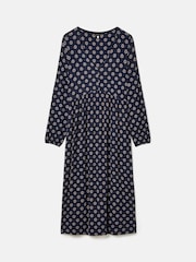 Joules Nia Navy Blue Floral V-Neck Long Sleeve Midaxi Dress - Image 6 of 6